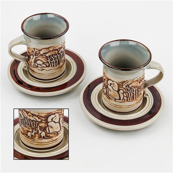 GRAHAM MASTERS AUSTRALIA DEMITASSE CUPS SAUCERS