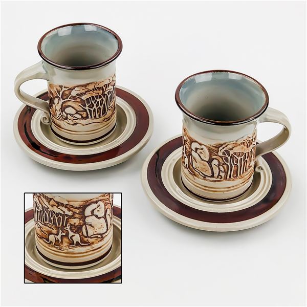 GRAHAM MASTERS AUSTRALIA DEMITASSE CUPS SAUCERS