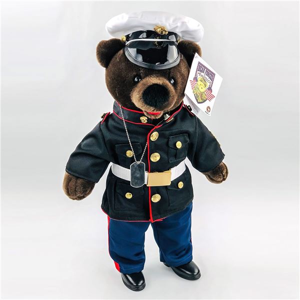 BEAR FORCES OF AMERICA LARGE MARINE TEDDY BEAR