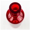 Image 3 : HEAVY THICK DARK RED & CLEAR GLASS VASE