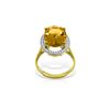 Genuine 5.28 ctw Citrine & Diamond Ring 14KT Yellow Gold - REF-83H3X