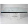 Image 1 : A Glass and Lucite Table, in the Style of Karl Springer.