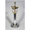 Image 1 : A Karl Springer Chrome and Brass Table Lamp, Lacking Shade.