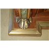 Image 2 : An Empire Style Mahogany and Walnut Vitrine, with Green Marble and Figural Brass Elements.