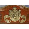 Image 3 : An Empire Style Mahogany and Walnut Vitrine, with Green Marble and Figural Brass Elements.