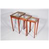 Image 1 : A Chinese Painted Wood and Glass Nest of Tables.