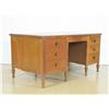 Image 1 : A Mid 20th Century Neoclassical Style Oak Twin Pedestal Desk.