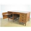 Image 4 : A Mid 20th Century Neoclassical Style Oak Twin Pedestal Desk.