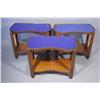 Image 1 : Three Art Deco Side Tables with Mirrored Blue Tops.