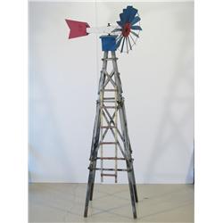 An American Folk Art Metal Sculpture of a Windmill, Artist Unknown,