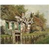 Image 1 : Verdlak (20th Century) Landscape with Cottage and Stream, Oil on canvas,