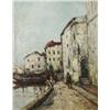 Image 1 : John Le Comte (French) Impressionist Dock and Street Scene, Oil on canvas,