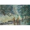 Image 1 : Artist Unknown (19th/20th Century) Snow Scene with Children, Oil on board,