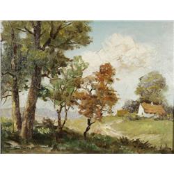 Artist Unknown, (20th Century) Landscape, Oil on canvas laid down on board,