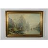 Image 2 : C. Bertold (Swiss, b.1870) Alpine Lake Scene, Oil on canvas,
