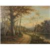 Image 1 : George Fields (American, 19th/20th Century) A Winding Road, Oil on canvas,