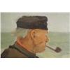 Image 4 : William Castle-Keith (American, 1864-1927) Man with a Pipe on Shore, Oil on canvas,