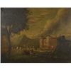 Image 1 : 19th Century Continental School, Port Scene with Figures, Oil on board,