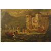 Image 3 : 19th Century Continental School, Port Scene with Figures, Oil on board,