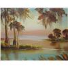 Image 1 : Charles R. Hanford (American, 20th Century) Bayou at Sunset, Oil on canvas,