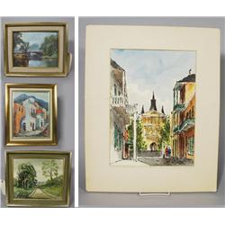 A Group of Three Decorative Paintings,