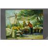 Image 2 : Artist Unknown (20th Century) Vendors Selling in a Landscape, Oil on board,