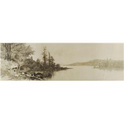 Ernest C. Rost (1866-1940) River Landscape, Engraving.