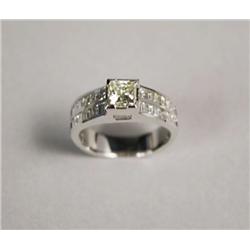 A Ladies 14kt. White Gold Princess Cut 1.02ct. Diamond Ring,