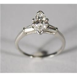 A Ladies Platinum and Marquise Diamond Ring,