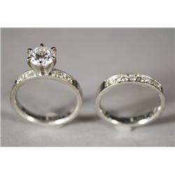A Ladies Diamond Bridal Ring Set,