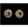 Image 1 : A Pair of 14kt. Yellow Gold and Diamond Swirl Form Earrings,