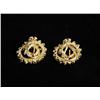 Image 2 : A Pair of 14kt. Yellow Gold and Diamond Swirl Form Earrings,