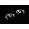 Image 3 : A Pair of 14kt. Yellow and White Gold and Diamond X-Form Earrings,