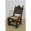 Image 1 : An African Carved Hardwood, Animal Hide and Brass Element Chair.