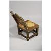 Image 5 : An African Carved Hardwood, Animal Hide and Brass Element Chair.