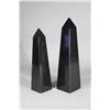 Image 1 : Two Black Onyx Marble Obelisks.