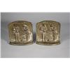 Image 1 : A Pair of Bronze Bookends Depicting Figures Praying.