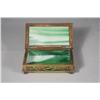 Image 2 : A Tiffany Studios Bronze Box in the Pine Needle Pattern, Over Green and White Glass.
