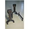 Image 2 : A Pair of Bradley and Hubbard Cast Iron Andirons with Fire Grate,