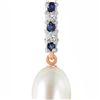 Genuine 4.15 ctw Pearl, Sapphire & Diamond Necklace 14KT Rose Gold - REF-20Y4F