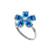 Image 1 : Genuine 2.22 ctw Blue Topaz & Diamond Ring 14KT White Gold - REF-35F9Z