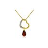 Image 1 : Genuine 2.28 ctw Garnet & Diamond Necklace 14KT Yellow Gold - REF-40R7P