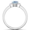 Image 2 : Natural 1.62 CTW Aquamarine & Diamond Ring 14K White Gold - REF-66W9X