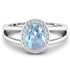 Image 3 : Natural 1.62 CTW Aquamarine & Diamond Ring 14K White Gold - REF-66W9X