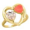 Image 1 : 0.61 CTW Morganite & Diamond Ring 14K Yellow Gold - REF-36R3H