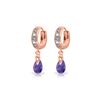 Image 1 : Genuine 1.37 ctw Amethyst & Diamond Earrings 14KT Rose Gold - REF-34A3K