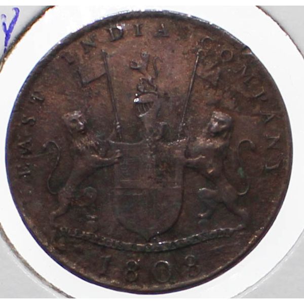 INDIA 1808 EAST INDIA COMPANY 10 CASH COPPER