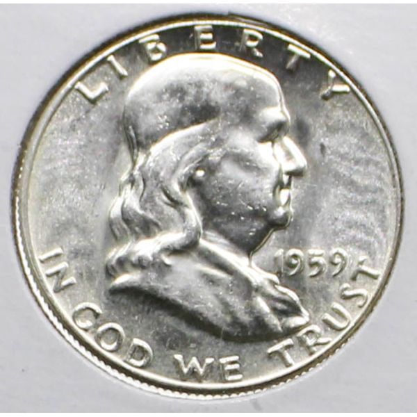 1959 D USA FRANKLIN 50 CENT COIN 1959-d-usa-franklin-50-cent-coin