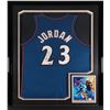 Image 1 : MICHAEL JORDAN SIGNED AND CUSTOM FRAMED WASHINGTON WIZARDS JERSEY (UPPER DECK COA)