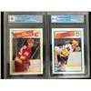 Image 1 : 1980 O-PEE-CHEE #16 JOE NIEUWENDYK RC CARD + 1988 O-PEE-CHEE # 1 MARIO LEMIEUX GCG GRADED 9 AND 8.5